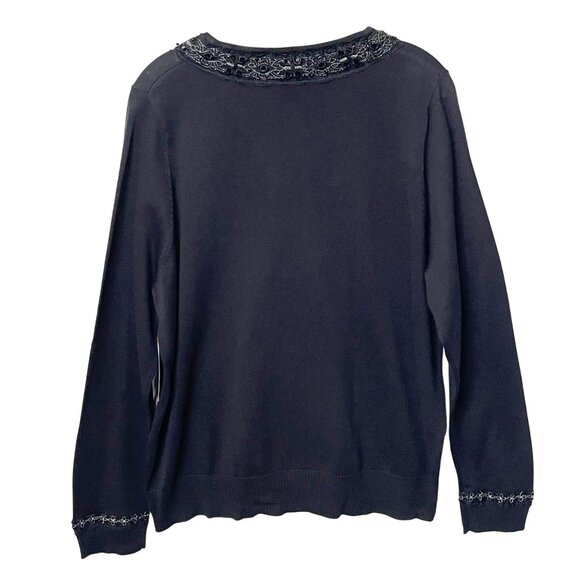 Valerie Stevens Silk Blend Beaded Embroidered Cardigan Sweater NWT Women’s 1X - Picture 2 of 9